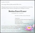 Avis de décès Bettina Ernst-Krauer