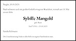 Avis de décès Sybille Mangold