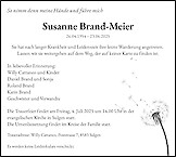 Avis de décès Susanne Brand-Meier