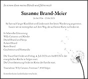 Avis de décès Susanne Brand-Meier