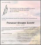 Avis de décès Francesco-Giuseppe Zanetti