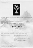 Avis de décès Anna Tresch, Thusis