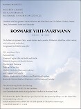 Necrologio ROSMARIE VILEI-WARTMANN, Amriswil