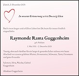 Necrologio Raymonde Rama Guggenheim
