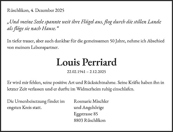 Necrologio da Louis Perriard