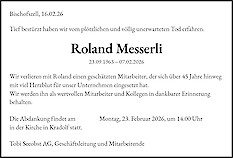 Todesanzeige Roland Messerli