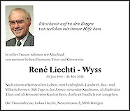 Avis de d&eacute;c&egrave;s Ren&eacute; Liechti - Wyss