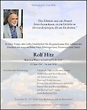 Avis de d&eacute;c&egrave;s Rolf Hitz