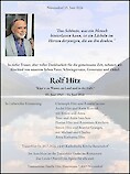 Avis de d&eacute;c&egrave;s Rolf Hitz
