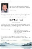 Avis de d&eacute;c&egrave;s Karl "Kari" Fluri