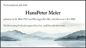 Avis de d&eacute;c&egrave;s HansPeter Meier