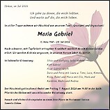 Avis de d&eacute;c&egrave;s Maria Gabriel