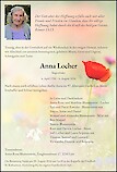 Avis de d&eacute;c&egrave;s Anna Locher