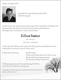 Avis de d&eacute;c&egrave;s Lilian Sutter, Seengen