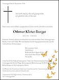 Avis de d&eacute;c&egrave;s Othmar Kloter-Burger, Untersiggenthal