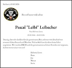 Avis de d&eacute;c&egrave;s Pascal "Leibi" Leibacher