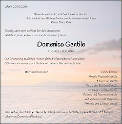 Avis de d&eacute;c&egrave;s Domenico Gentile