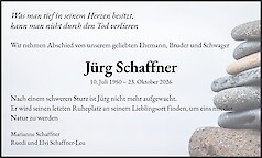 Avis de d&eacute;c&egrave;s J&uuml;rg Schaffner