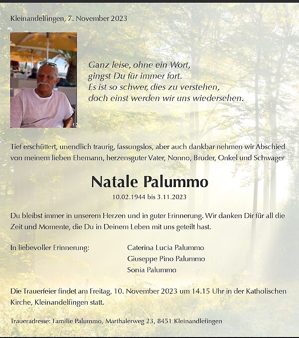 Necrologio Natale Palummo, Kleinandelfingen