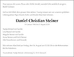 Necrologio Daniel Christian Steiner