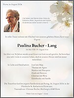 Obituary Paulina Bucher - Lang