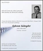 Obituary Ephrem Schnyder