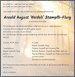 Obituary Arnold August 'Nöideli' Stampfli-Flury