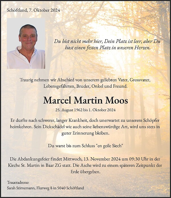 Obituary Marcel Martin Moos